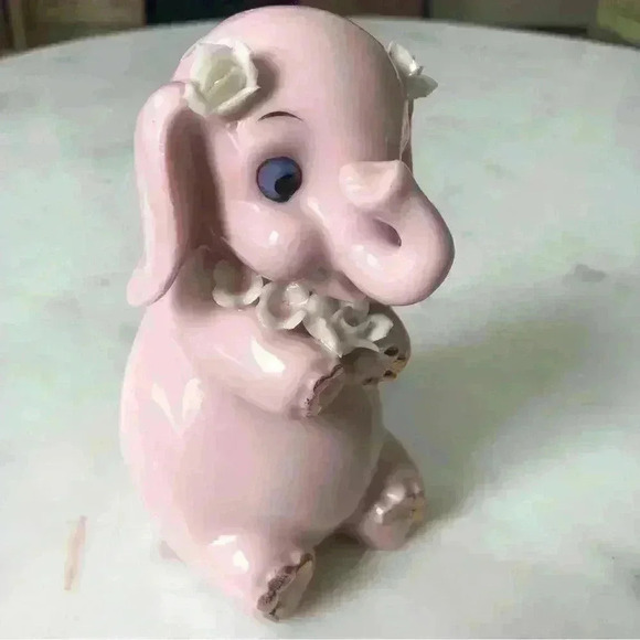 Vintage made in Japan kitsch ceramic pink elephant coin bank - Picture 3 of 10